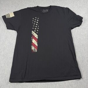 Grunt Style T-Shirt Men XL Black Short Sleeve American Flag This We'll Defend